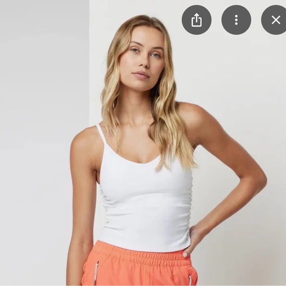 Vuori Ribbed Ruched Tank Size Medium